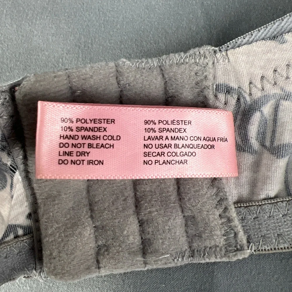 Juicy Couture Push Up Bra Womens 38DD Gray All Over Monogram Padded Underwired